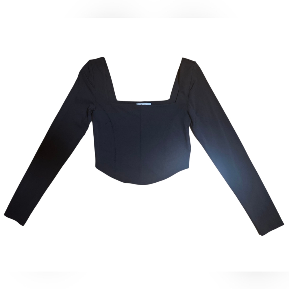 😻 3/$30 Aritzia Babaton Black Contour Bustier Style Crop Top Size Medium
